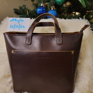 Portland Learher Goods Premium Mini Crossbody Tote - Grizzly